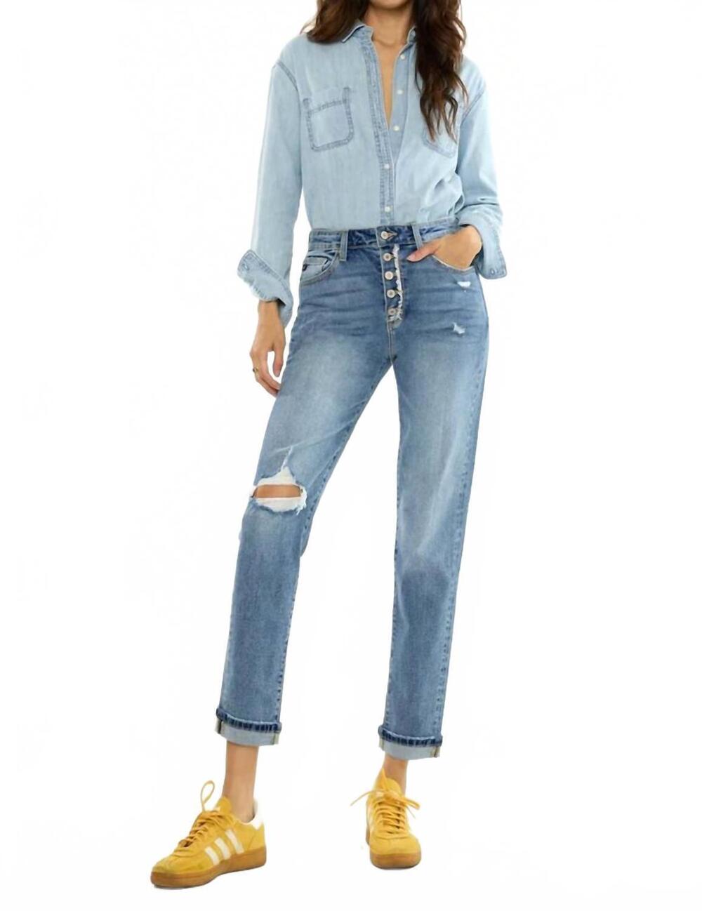 NEW KANCAN stormi high rise mom jeans in blue